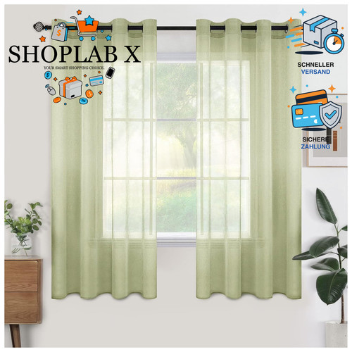 Voile gardinen kurz - voile,